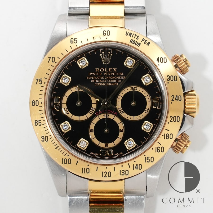 ロレックス デイトナ エルプリメロ Ref.16523G ステンレススチール/イエローゴールド ブラック文字盤 【中古】【腕時計】【送料無料】