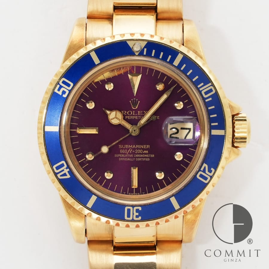 ロレックス サブマリーナー デイト Ref.1680/8 イエローゴールド ブルー文字盤 ヴィンテージ 【中古】【腕時計】【送料無料】