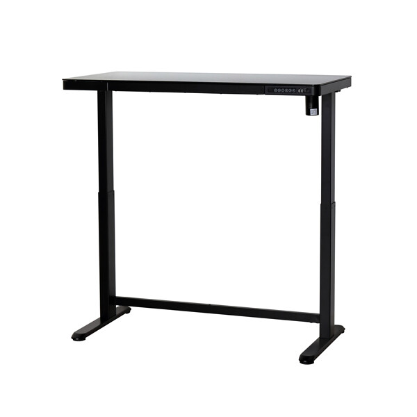 電動昇降デスク メモリー機能付 ブラック USBポート付き 引出し付き 幅120 電動式 作業台 高さ調節 PC..