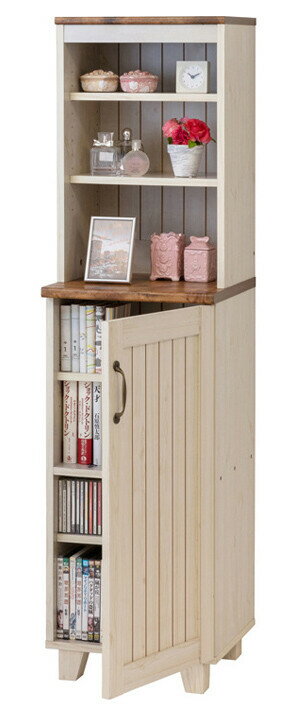 送料無料 ハイキャビネット 幅40cm ラック 木製 キャビネット シェルフ フレンチカントリー 大人女子 収納棚 本棚 飾り棚 スリム キッチン リビング 収納 おしゃれ かわいい リビング収納