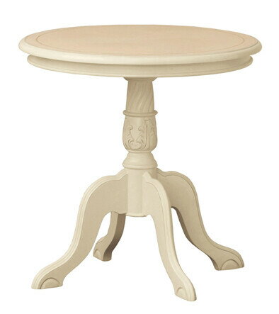 送料無料 テーブル ホワイト カフェテーブル 丸 円型 天然木 木製 高級感 アンティーク レトロ コーヒーテーブル クラシック センターテーブル リビングテーブル コモ ヨーロピアン調家具 飾り棚 飾り台 玄関 花台 おしゃれ