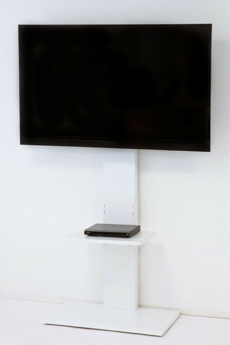 Rakuten - 送料無料 壁掛け風テレビ台 ハイタイプ 壁寄せテレビスタンド 壁寄せテレビ台 テレビボード 壁面収納 32V型 60v 32インチ TVラック スチール おしゃれ 省スペース TVスタンド テレビラック ホワイト