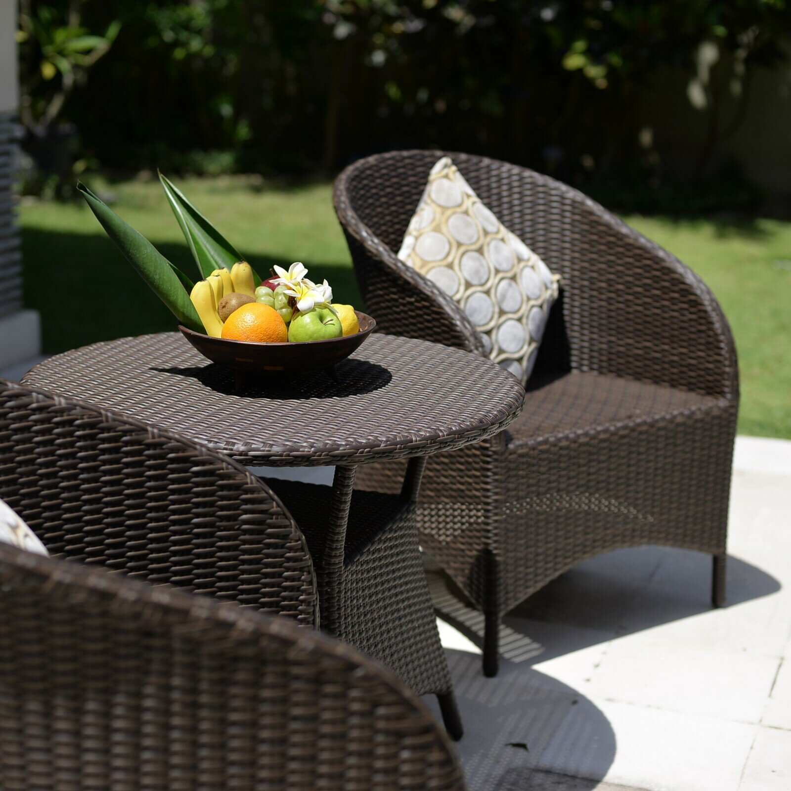 ラウンジチェア アウトドア家具 ガーデン家具 シンセティックラタン 1P 軽量 2