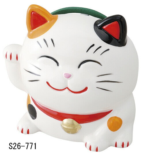 蚊遣器 日本製 招き猫 （ミケ・小） 蚊遣り器 蚊取り線香入れ 国産 和雑貨 置物 オブジェ ねこ ネコ 飾り物 置き物 レトロ 和風 和モダン 和室 ノスタルジック おしゃれ 可愛い お洒落