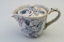 日本製 染ぶどう ポット急須(金網茶こし付) 陶器 花柄 レトロ レディース 上品 北欧 和モダン お花 女の子 かわいい 国産