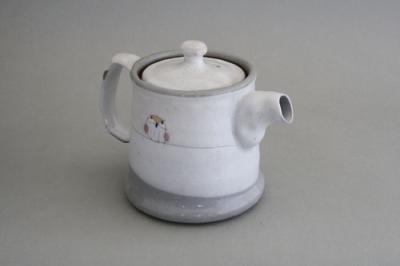日本製 福丸 ポット（中） 400ml 急須 フクロウ柄 陶器 シンプル かわいい 梟 レトロ 和風 和モダン 和雑貨 国産 おしゃれ