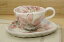 日本製 粉引陽花 コーヒー碗皿(紅) レトロ カップ&ソーサ コーヒーカップ 国産 贈り物 ギフト プレ..