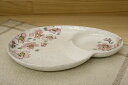 粉引色桜 仕切皿(紅)