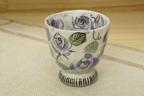 バラ園・紫　湯呑