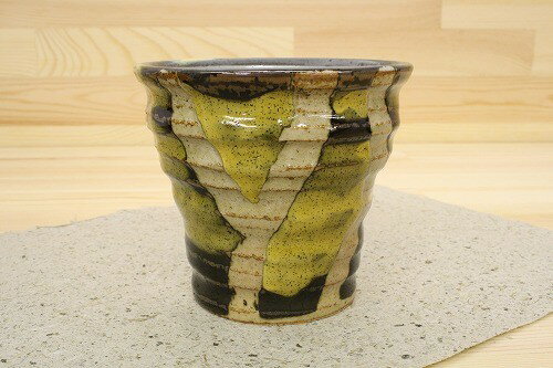 国産 さざ波　ロックカップ（黄） 陶器 湯呑 和食器 和風 和モダン おしゃれ コップ 日本製