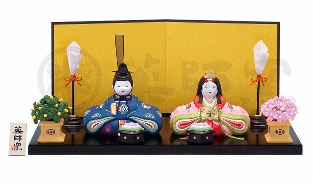 錦彩 典雅親王飾り雛 ひな人形 日本製 陶器 レトロ 置物 オブジェ 飾り物 置き物 和モダン 和風 和雑貨 国産 和テイスト 和室 かわいい おしゃれ 雛人形 小さい コンパクト 女の子 ひな祭り