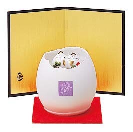 開運たまご お雛さま ひな人形 陶器 レトロ 置物 オブジェ 飾り物 置き物 和モダン 和風 和雑貨 和テイスト 和室 かわいい おしゃれ 雛人形 小さい コンパクト 女の子 ひな祭り 小ぶり 小さめ