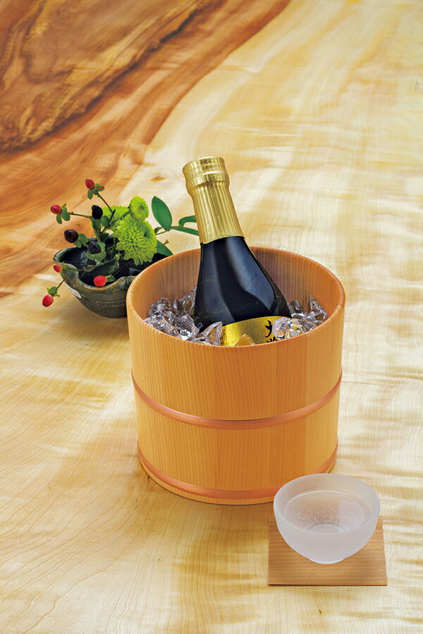 木製ワインクーラー 椹 薄口桶型冷酒クーラー キッチン 酒器 日本製 木製 桶 料理演出 飲食店 ホテル 旅館