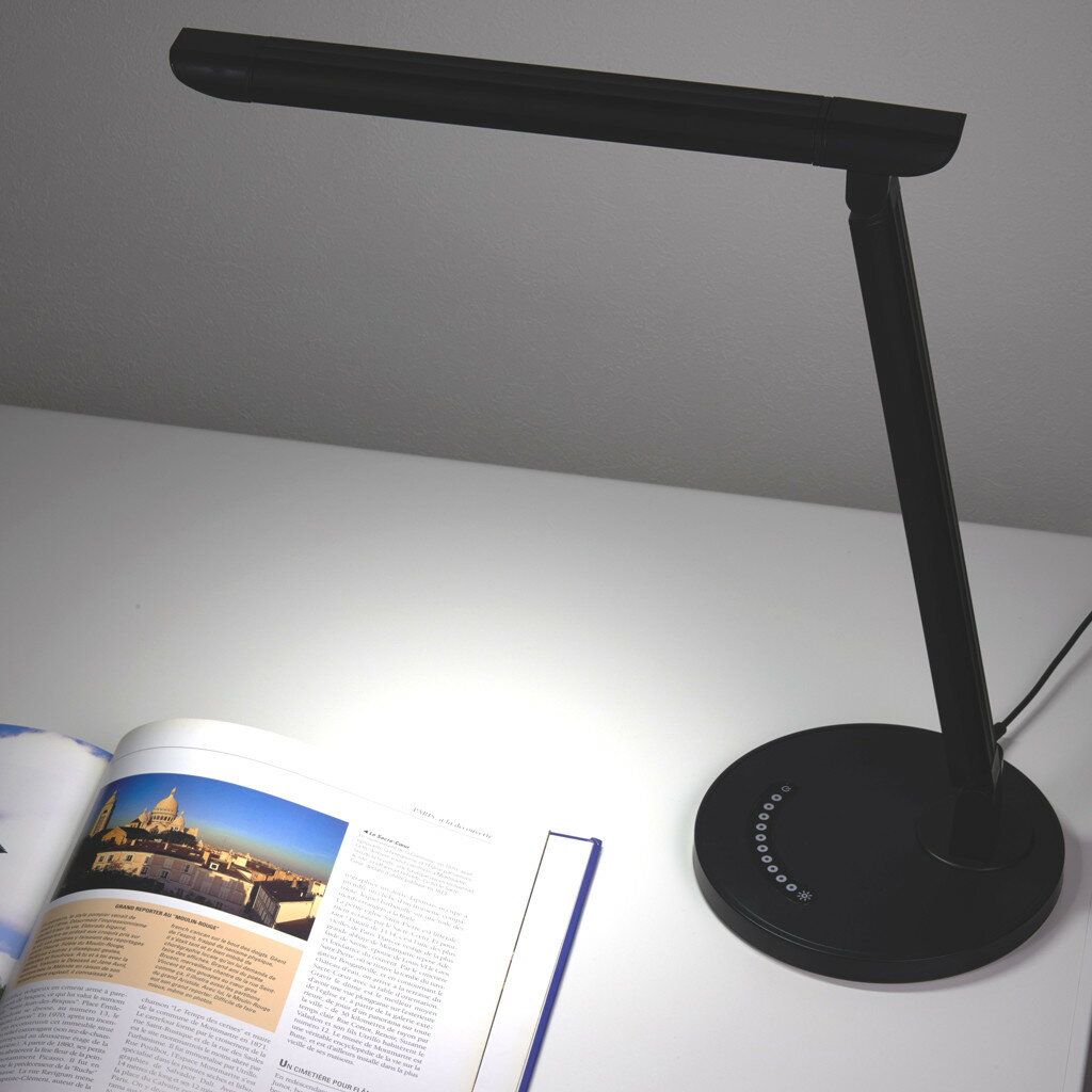 調光機能付7W白色LEDスタンドライトBK　SDLE07N12BK