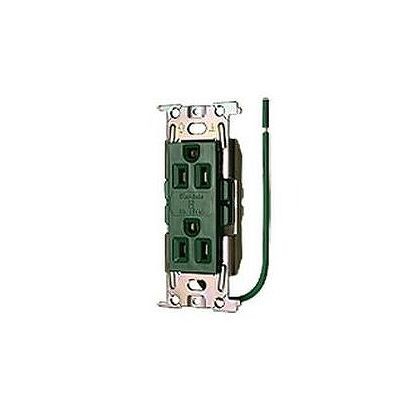 ML醫(yī)用接地埋込ダブルコンセント C形 Sタイプ 15A 125V 緑 ML1282T4M