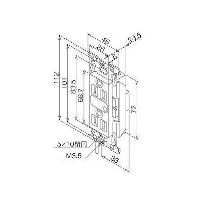 ML医用接地埋込ダブルコンセント C形 通電表示ランプ付 15A 125V 緑 ML1272T3M [2]