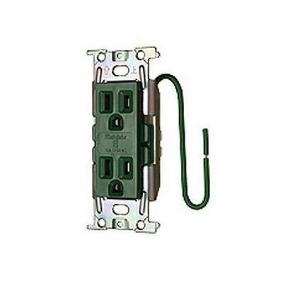 ML医用接地埋込ダブルコンセント C形 15A 125V 緑 ML1282T3M