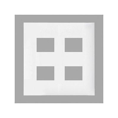 コンセントプレート 2連用 4コ(2コ+2コ)用 スクエア ホワイト WTF8004W