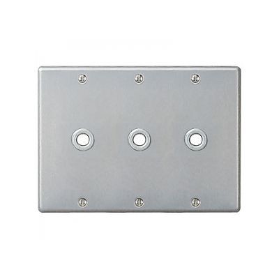 フルカラー ステンレス電話線プレート 3連用 取付枠付 WN7683K