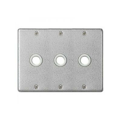 パナソニック フルカラー ステンレス大穴電話線プレート 3連用 取付枠付 WN7663K