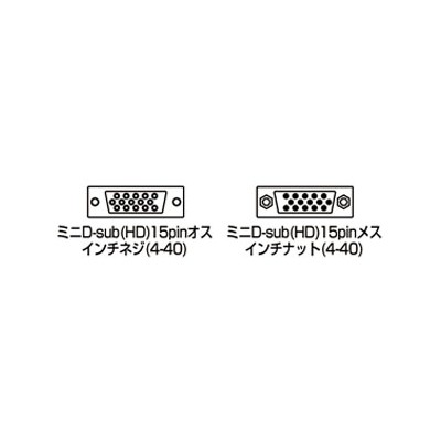 ディスプレイ延長ケーブル　複合同軸ケーブル　アナログRGB　ストレート全結線　2m...