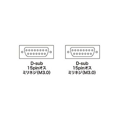NEC対応ディスプレイケーブル　アナログRGB　ストレート全結線　5m　KB−D155N 2