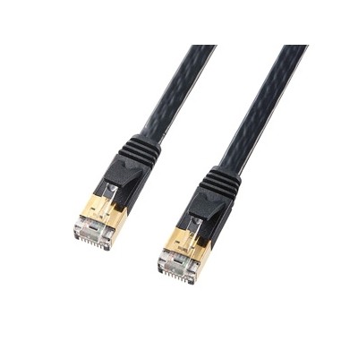 Cable - カテゴリ7フラットLANケーブル　3m　ブラック　KB−FL7−03BKN