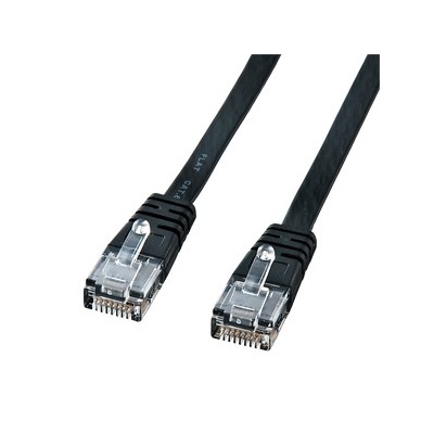 カテゴリ6　フラットLANケーブル　7m　ブラック　KB?FL6?07BKN
