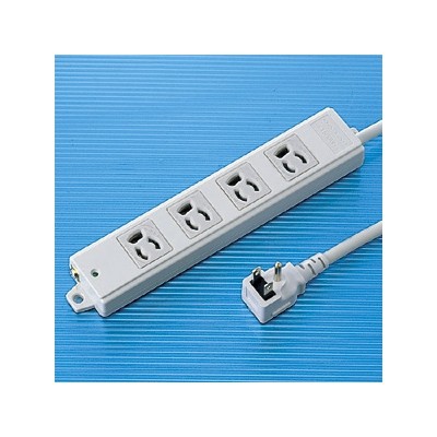 工事物件タップ　L型プラグ　3P・4個口・1m　抜け止めタイプ　マグネット付　エココード採用　TAP−KE4L−1