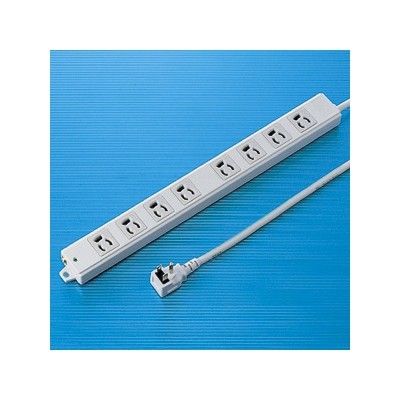 工事物件タップ　L型プラグ　3P・8個口・5m　抜け止めタイプ　マグネット付　エココード採用　TAP−KE8L−5