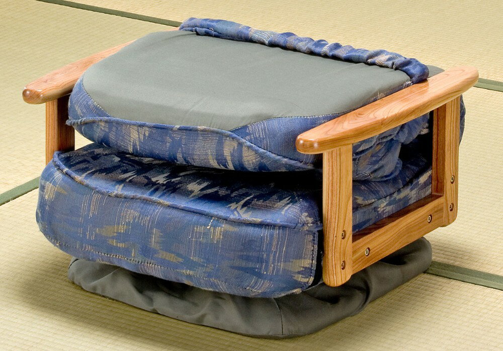 折り畳み式 木肘回転座椅子 低反発 座椅子 リ...の紹介画像3