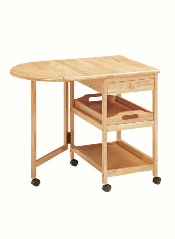 送料無料 木製バタフライテーブル付き キッチンワゴン キャスター付き スリムワゴン カウンターワゴン レンジワゴン 作業台 キッチン収納 キャスター 炊飯器 折りたたみ キッチンカウンター キッチン収納 おしゃれ 北欧 モダン [3]