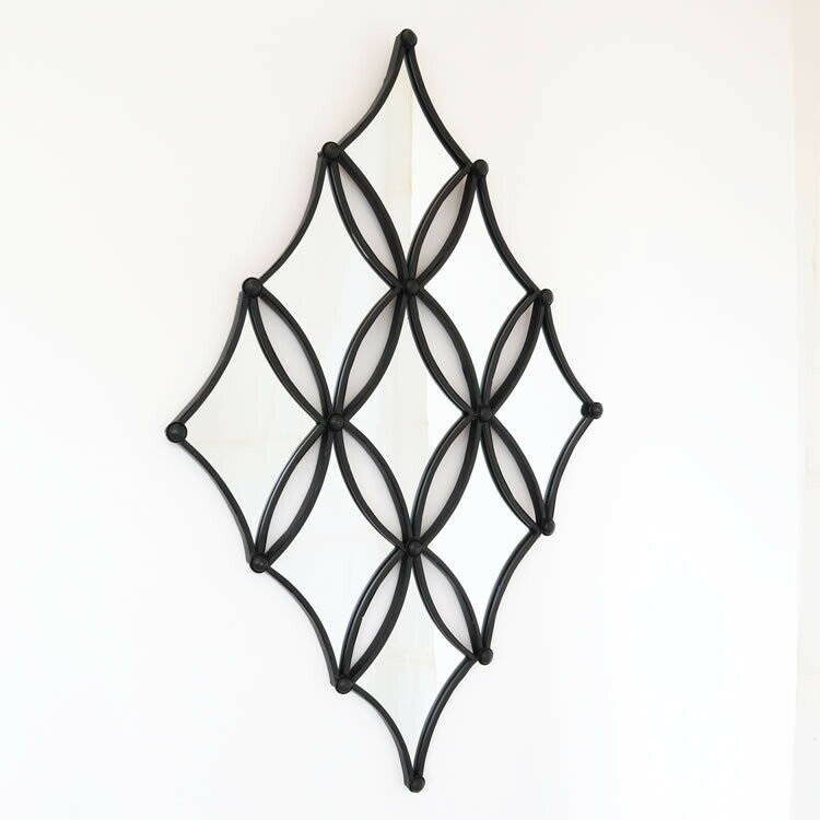 送料無料 モダンテイスト ミラー 鏡 壁飾り アイアン アートパネル ウォールデコ 壁面 ディスプレイ おしゃれ アンティーク モダン レトロ