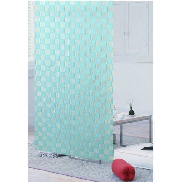 2WAYタイプ ファニーストリング チェス ブルー 和のれん 暖簾 目隠し カーテン 間仕切り おしゃれ 95×176cm 和室 洋室 玄関 廊下 キッチン 浴室 脱衣室 寝室 洗面室 シンプル モダン