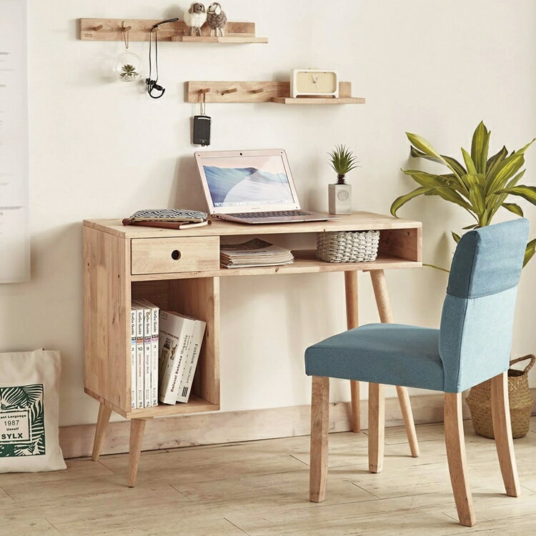 天然木をふんだんに使ったナチュラルシリーズ 組立家具/NATURAL SIGNATURE 幅100 片袖デスクII 無垢 学習デスク ワークデスク ナチュラル おしゃれ 引き出し 収納 木製 リモートワーク