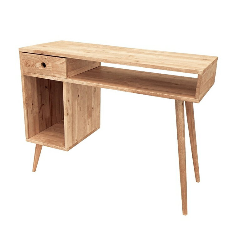 天然木をふんだんに使ったナチュラルシリーズ 組立家具/NATURAL SIGNATURE 幅100 片袖デスクII 無垢 学習デスク ワークデスク ナチュラル おしゃれ 引き出し 収納 木製 リモートワーク [2]