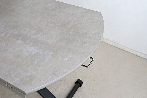 リフティングテーブル リビングテーブル 幅120cm コンクリート風 キャスター バタフライ 丸テーブル センターテーブル 昇降テーブル 食卓テーブル 机 作業台 カフェ 北欧 モダン インテリア おしゃれ 高級感 [3]