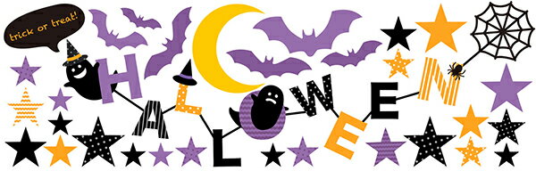 ウォールステッカー「ハロウィン・おばけ」大判 1m フチなし 転写 おしゃれ かぼちゃ 壁傷 汚れ隠し インテリア キッチン リビング 子供部屋 トイレ 壁紙 壁シール かわいい 北欧 送料無料