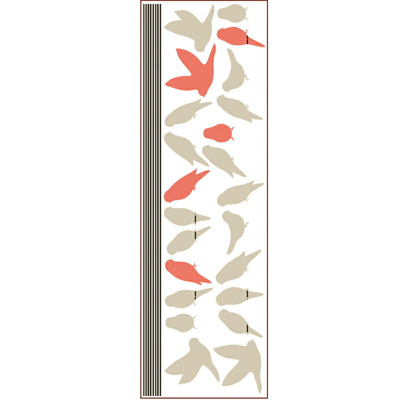 ウォールステッカー「電線と鳥 ベージュ」大判 1m フチなし 転写 おしゃれ インテリア 植物 鳥 壁傷 汚れ隠し インテリア キッチン リビング 子供部屋 トイレ 壁紙 壁シール かわいい 北欧 送料無料