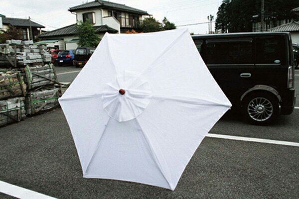 2.7mφ パラソル アンブレラ ホワイト ベース別売り 日よけ 日除け ガーデンパラソル 屋外 庭 アウトドア カフェ おしゃれ 2