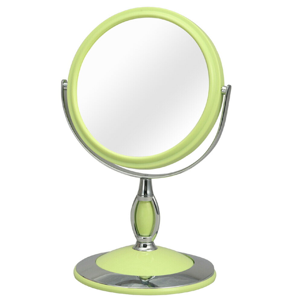 片面3倍鏡!ラウンド卓上ミラーくるり シンプル スタンドミラー 卓上ミラー ルームミラー 鏡面 化粧鏡 メイクアップ 三倍鏡 回転式