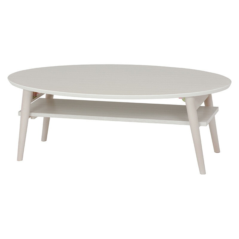 折りたたみ ローテーブル おしゃれ 折れ脚テーブル 幅90cm 省スペース コンパクト オーバル ローテーブル カフェ センターテーブル リビング 木製 持ち運び ホワイトウォッシュ ナチュラル 北欧 一人暮らし 姫系 MT-6927WS 送料無料