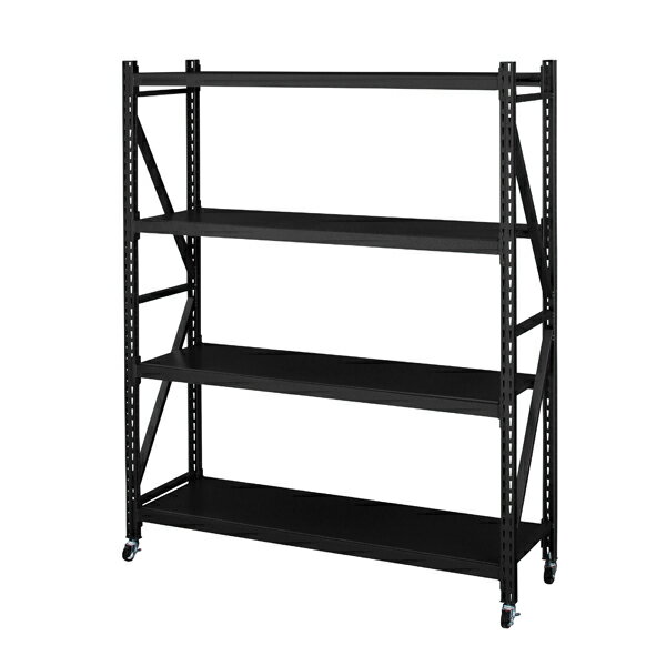 スチールラック 4段 オープンラック スリム ディスプレイラック 飾り棚 オープンシェルフ 棚 収納 収納ラック 収納棚 キッチン収納 キッチンラック リビング収納 フリーラック レトロ モダン 北欧 ブルックリン 西海岸 男前 インテリア おしゃれ ブラック