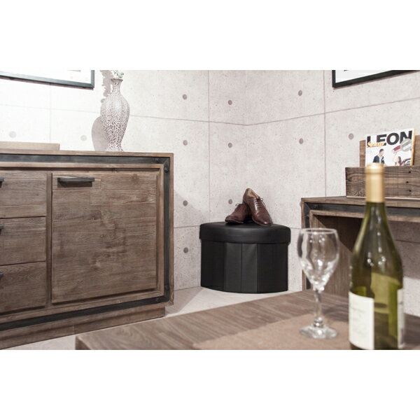 ボックススツール コーナー 収納ボックス 合皮 レザー フタ付き コンテナスツール 収納スツール オットマン 台所 リビング おもちゃ箱 ベンチ 子供 コンパクト おしゃれ かわいい レトロ モダン 北欧 ブルックリン 西海岸 男前 インテリア 高級感 ブラック