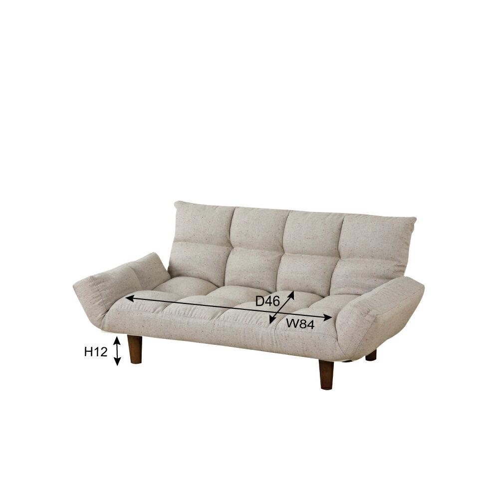 ソファ 2人掛け カウチソファー コンパクト リクライニング 肘付き 脚付き 二人掛け 2人用 イス 椅子 北欧 モダン レトロ カフェ風 西海岸 ブルックリン おしゃれ かわいい リビング 一人暮らし ブラウン [2]