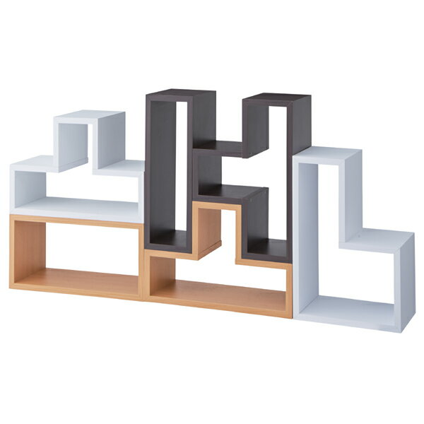 トツ パズルラック 収納棚 ディスプレイ おしゃれ 北欧 モダン レトロ WH ホワイト 2