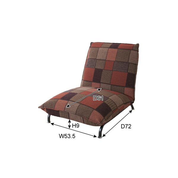 フロアソファ ローソファ リクライニングソファー スチール脚 コンパクト ソファ 1人掛け 一人掛け 1人用 イス 椅子 チェアー 北欧 モダン レトロ カフェ風 西海岸 ブルックリン おしゃれ かわいい リビング 一人暮らし オレンジ [2]