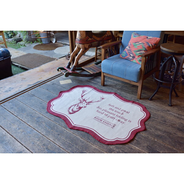 ラグマット 幅90×奥行130cm ラグ マット かわいい インテリア フロアマット おしゃれ 敷物 リビング ダイニング フローリング コットン 綿 玄関マット バスマット レッド 2