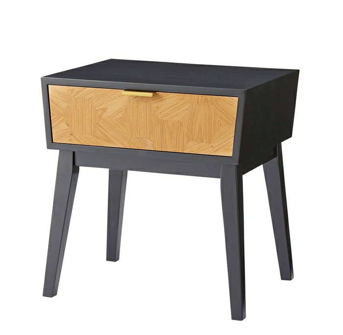 ナイトテーブル ブラック おしゃれ サイドテーブル 木製 天然木 収納付き 引き出し収納 ソファー横 ミニテーブル ベッド横 ソファーテーブル アンティーク コンパクト