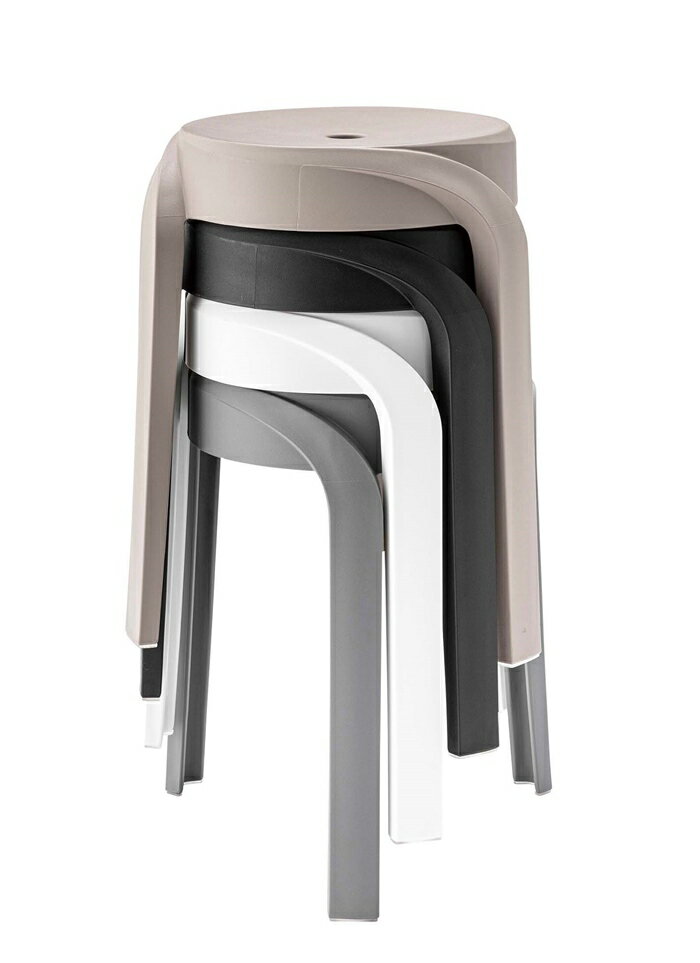 スツール グレー おしゃれ 玄関 腰掛け椅子 ダイニングスツール ダイニングチェア いす スタッキング 積み重ね 丸椅子 円型 キッチンインテリア [2]